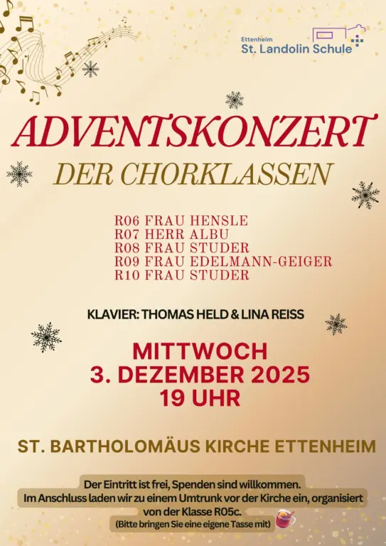 Adventskonzert Chorklassen 2025