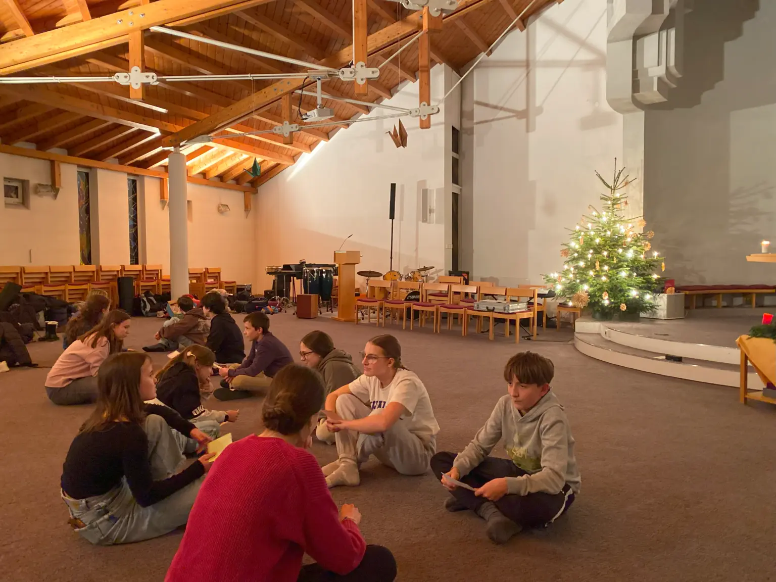 St. Landolin Schule Kapellennacht Gespräch